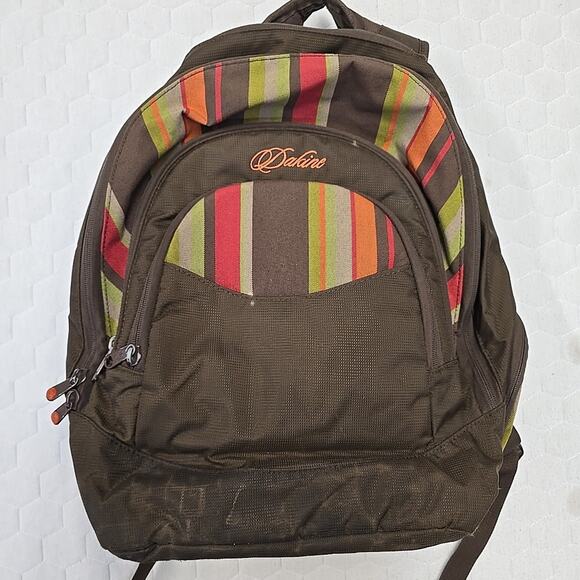 Dakine Womens Prom Pack Backpack Brown Stripes Hiking School Rucksack - Picture 11 of 16
